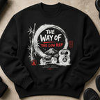 Black sweatshirt with "The Way of The Low Rep" Japanese ink design.