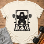 Bear lifting weights graphic with "Under Bar Pressure" text.
