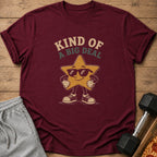 Maroon t-shirt with a cartoon star graphic and text "Kind of A Big Deal".