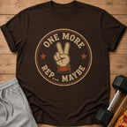 Brown t-shirt with a vintage graphic of a hand making a peace sign and text.