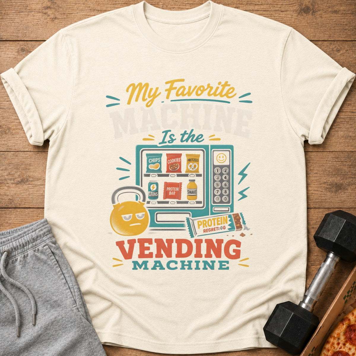 My Favorite Machine is the Vending Machine graphic tee.